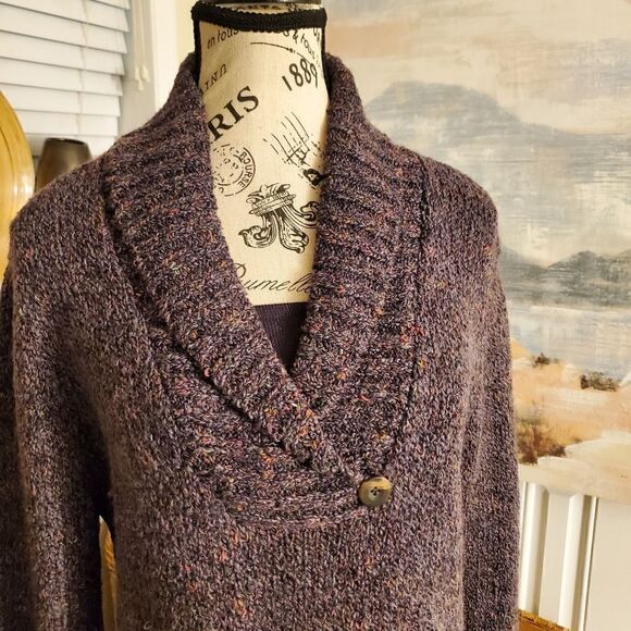 Charter Club Fafa Aubergine P/L Acrylic Blend Sweater. - Picture 7 of 13